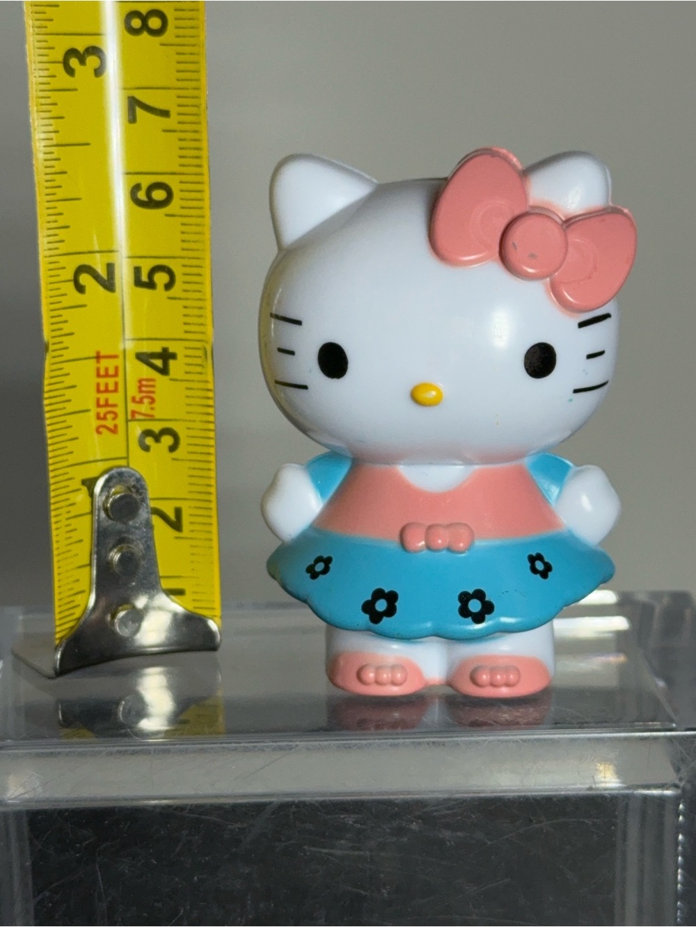 Vintage Sanrio Hello Kitty 3.25" Collectible Figure - Floral Blue Skirt